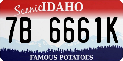 ID license plate 7B6661K