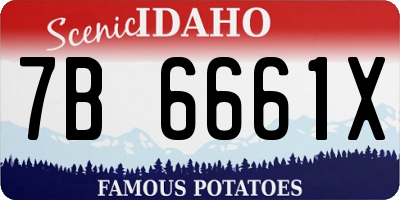 ID license plate 7B6661X