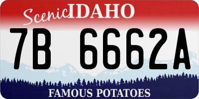 ID license plate 7B6662A