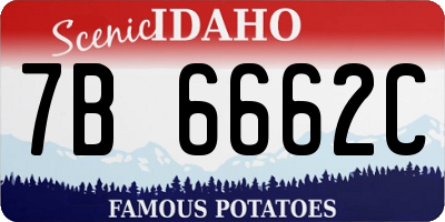 ID license plate 7B6662C