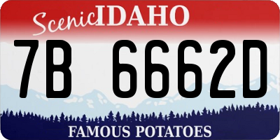 ID license plate 7B6662D