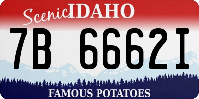 ID license plate 7B6662I