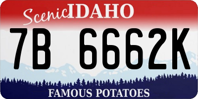 ID license plate 7B6662K
