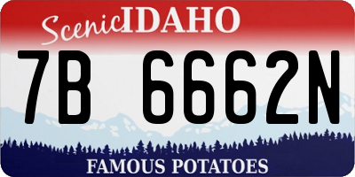 ID license plate 7B6662N