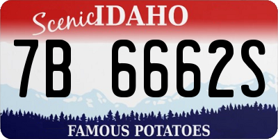 ID license plate 7B6662S