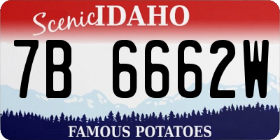 ID license plate 7B6662W