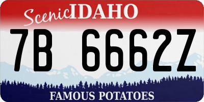 ID license plate 7B6662Z