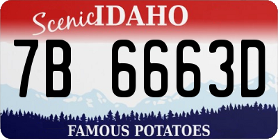 ID license plate 7B6663D