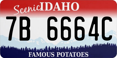 ID license plate 7B6664C
