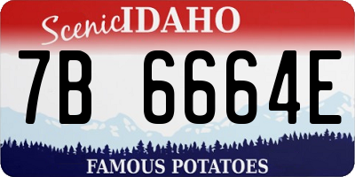 ID license plate 7B6664E