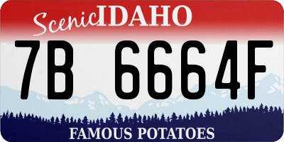 ID license plate 7B6664F