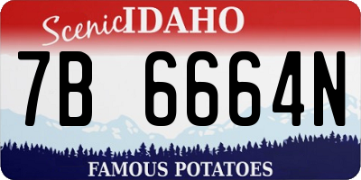 ID license plate 7B6664N