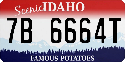 ID license plate 7B6664T
