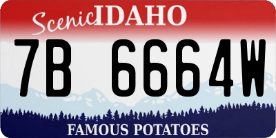 ID license plate 7B6664W