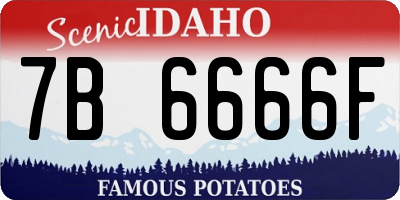 ID license plate 7B6666F