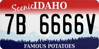 ID license plate 7B6666V