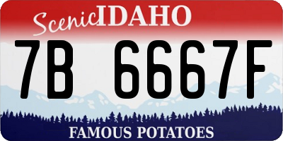 ID license plate 7B6667F