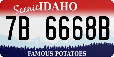 ID license plate 7B6668B