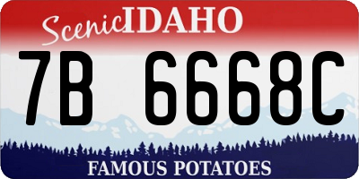 ID license plate 7B6668C