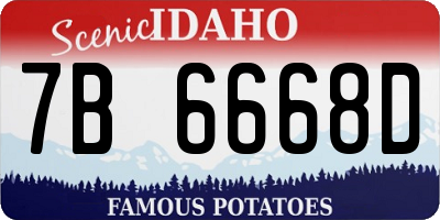ID license plate 7B6668D