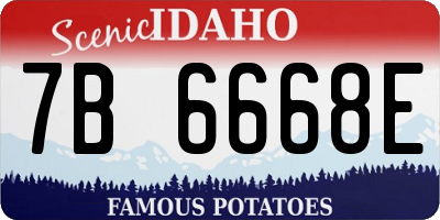 ID license plate 7B6668E