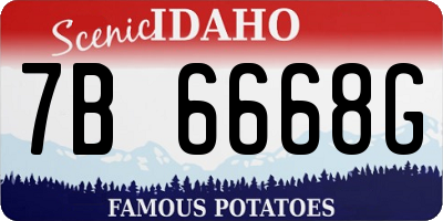 ID license plate 7B6668G