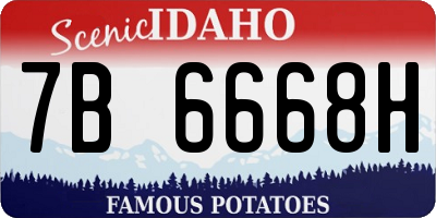 ID license plate 7B6668H