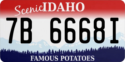 ID license plate 7B6668I