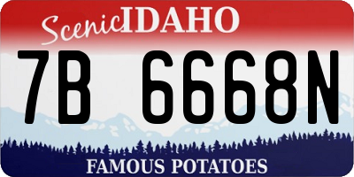 ID license plate 7B6668N