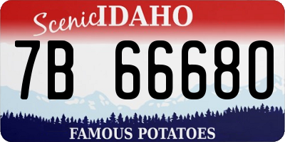 ID license plate 7B6668O
