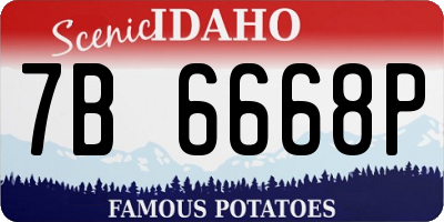 ID license plate 7B6668P