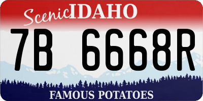 ID license plate 7B6668R
