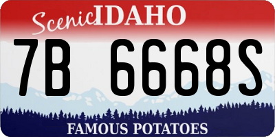 ID license plate 7B6668S