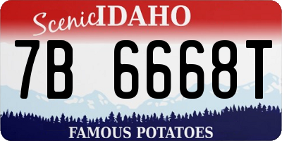 ID license plate 7B6668T