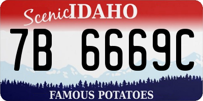 ID license plate 7B6669C