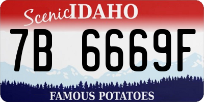 ID license plate 7B6669F
