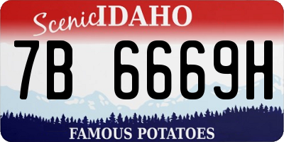 ID license plate 7B6669H