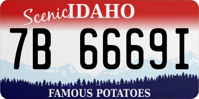ID license plate 7B6669I