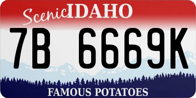 ID license plate 7B6669K