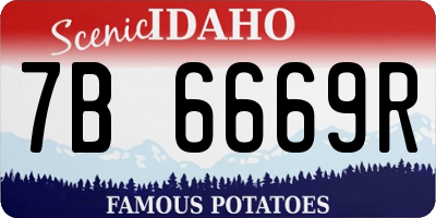 ID license plate 7B6669R