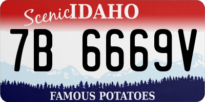 ID license plate 7B6669V