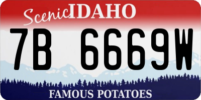 ID license plate 7B6669W