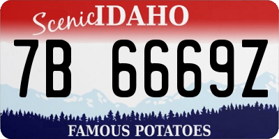 ID license plate 7B6669Z