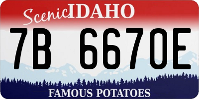 ID license plate 7B6670E
