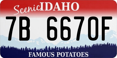ID license plate 7B6670F