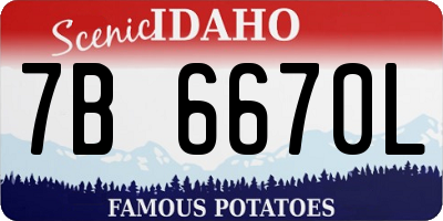 ID license plate 7B6670L