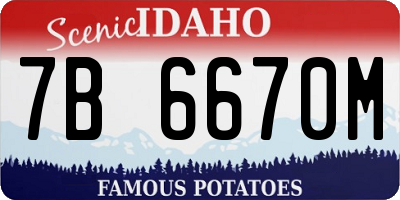 ID license plate 7B6670M