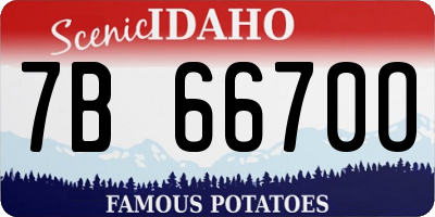 ID license plate 7B6670O
