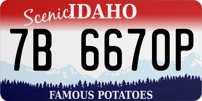 ID license plate 7B6670P