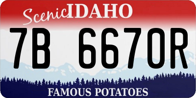 ID license plate 7B6670R